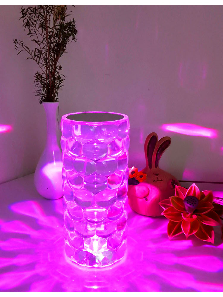 Kryształowa lampa LED RGB z akumulatorem - bezprzewodowa dekoracyjna 18 cm - obrazek 5