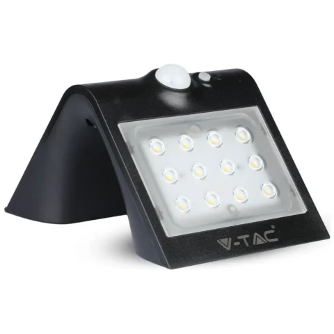 Trójkątna lampa solarna LED z czujnikiem ruchu, czarna, do ogrodu