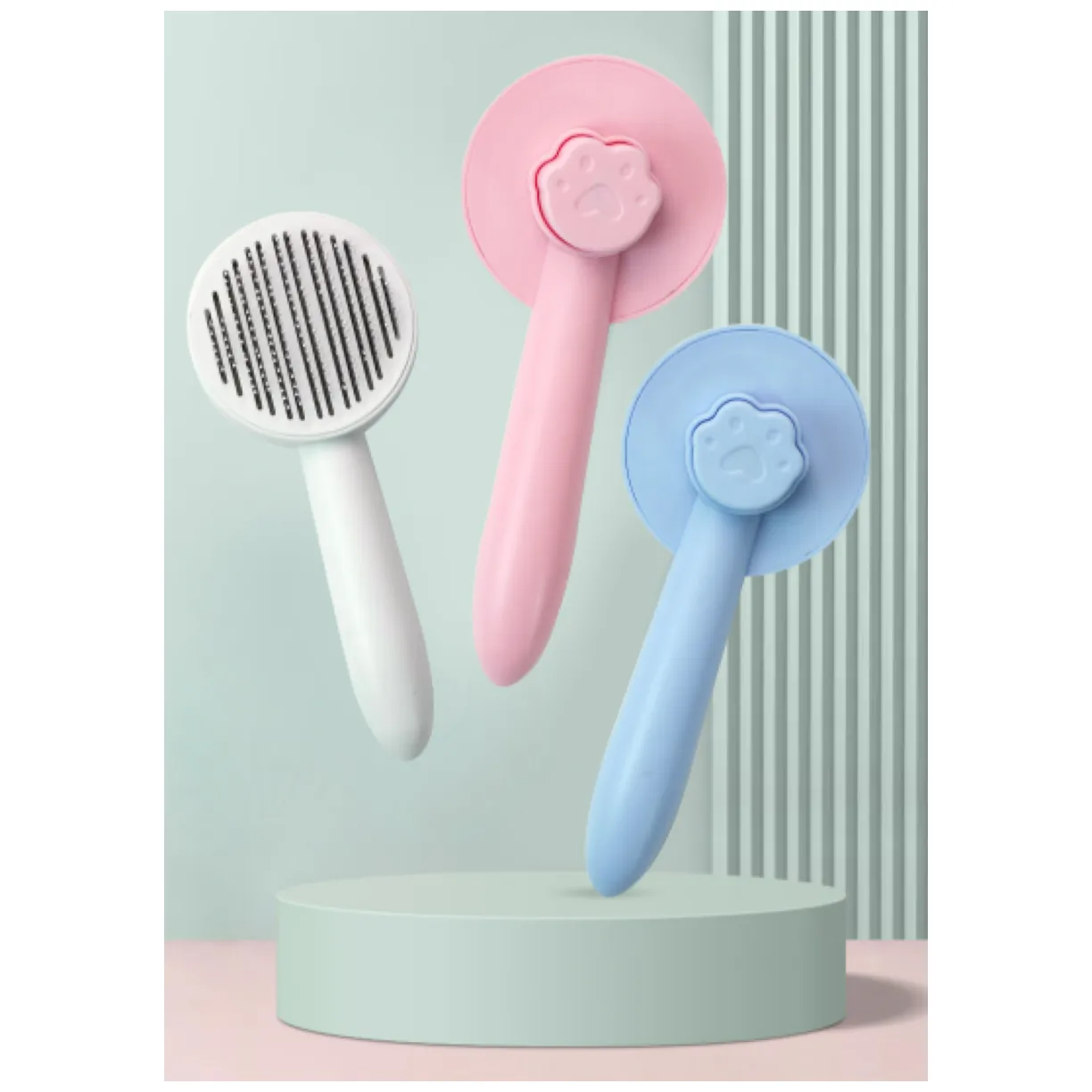Szczotka do usuwania sierści psa lub kota - biała - obrazek 6