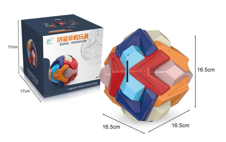 Wielokolorowa skarbonka edukacyjna 3D puzzle piłka do składania - obrazek 3