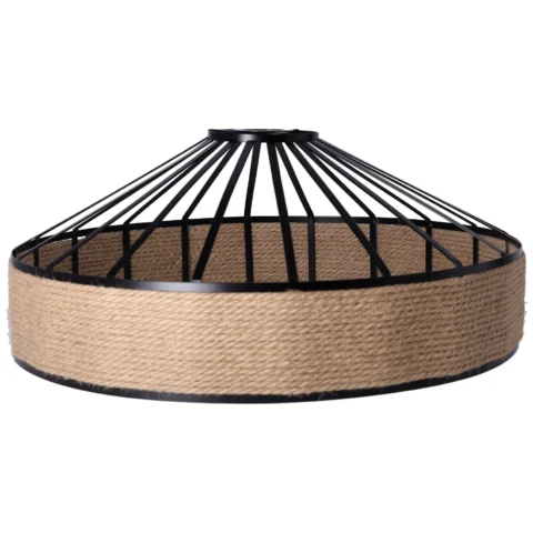 Lampa sufitowa z liny konopnej na łańcuchu - średnica 40 cm