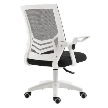 Ergonomiczny obrotowy fotel biurowy, krzesło z siatki- biało/czarny