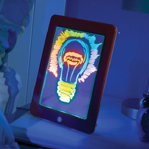 Magiczny tablet 3D do rysowania z pisakami i szablonami - niebieski