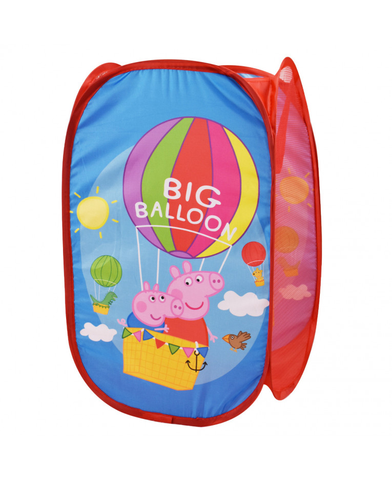 Licencjonowany kosz na zabawki Świnka Peppa czerwony składany poliestrowy 58 cm - obrazek 2