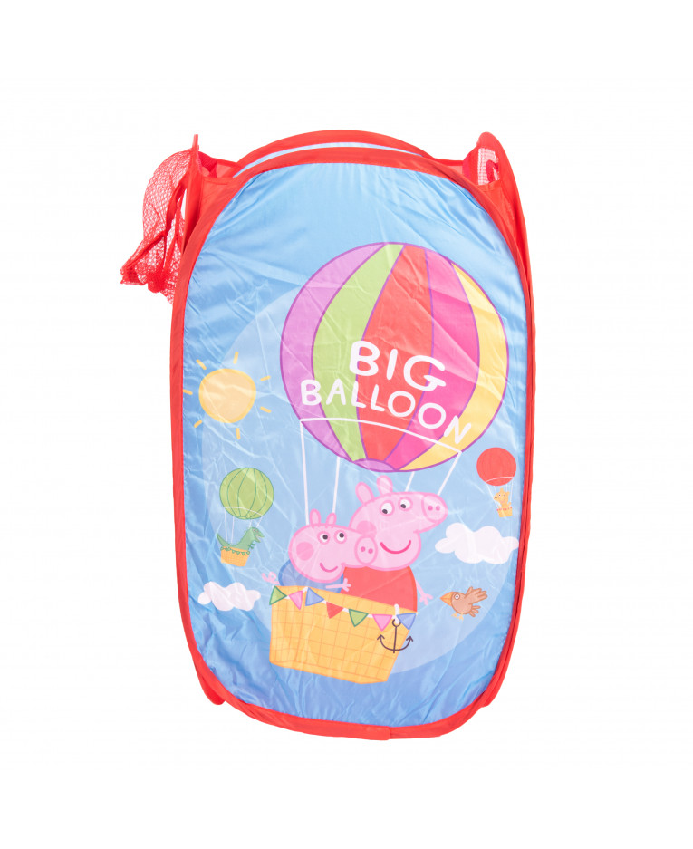 Licencjonowany kosz na zabawki Świnka Peppa czerwony składany poliestrowy 58 cm - obrazek 3