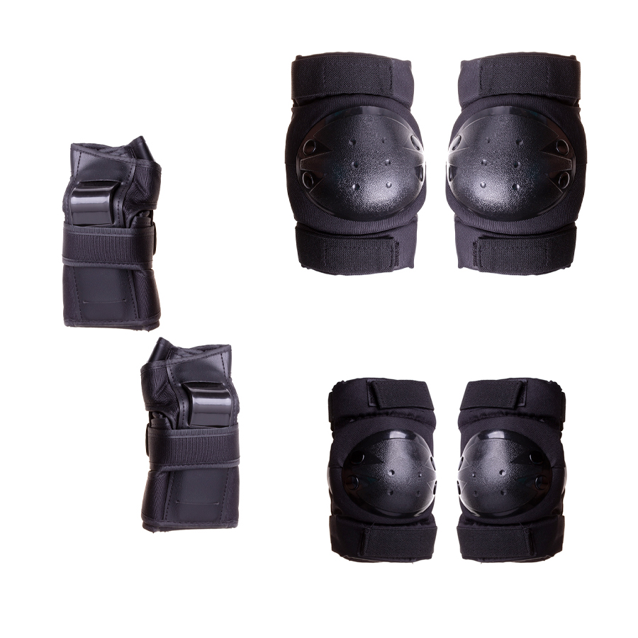 Ochraniacze dziecięce na rolki, deskorolkę, rower, wrotki, hulajnogę (6szt) - czarne, rozm. M - obrazek 2