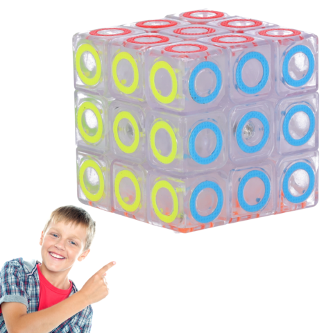 Wielokolorowa kostka logiczna 3x3x3 - klasyczna układanka edukacyjna dla dzieci