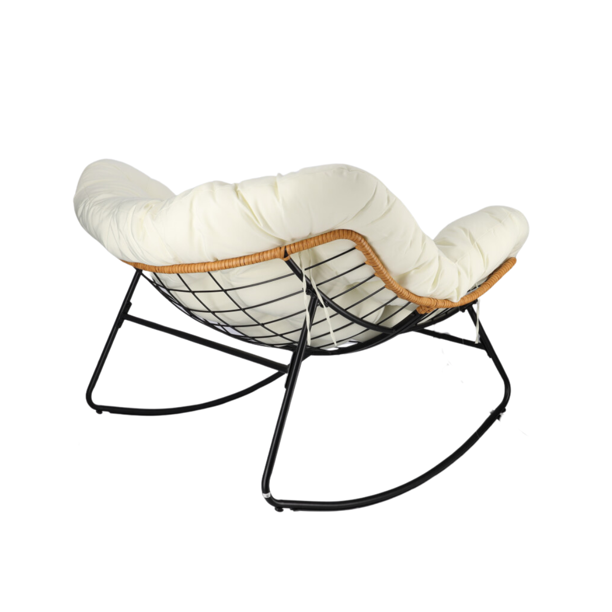 Bujany fotel kokon skandynawski XL Beżowy - obrazek 2