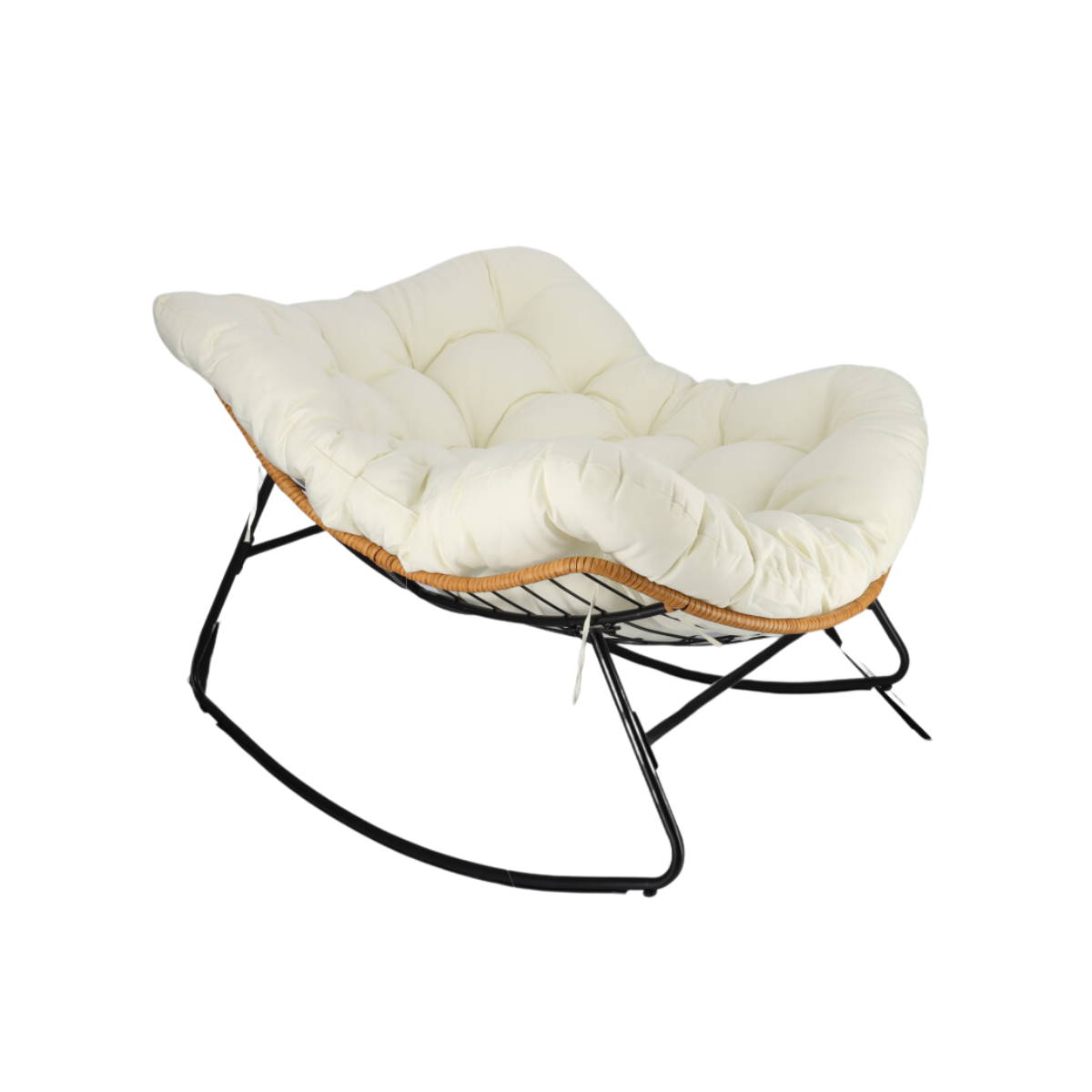 Bujany fotel kokon skandynawski XL Beżowy - obrazek 3