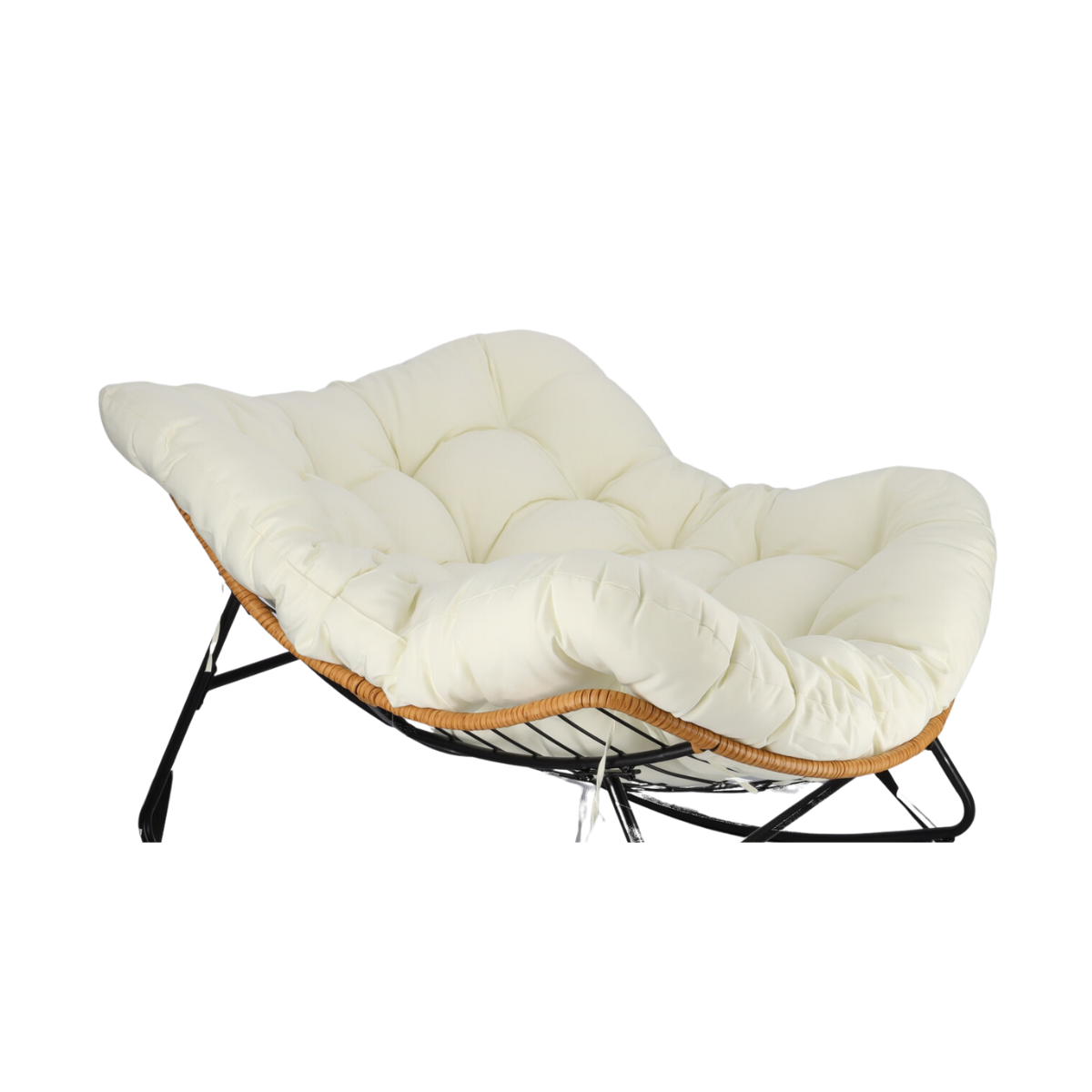 Bujany fotel kokon skandynawski XL Beżowy - obrazek 4