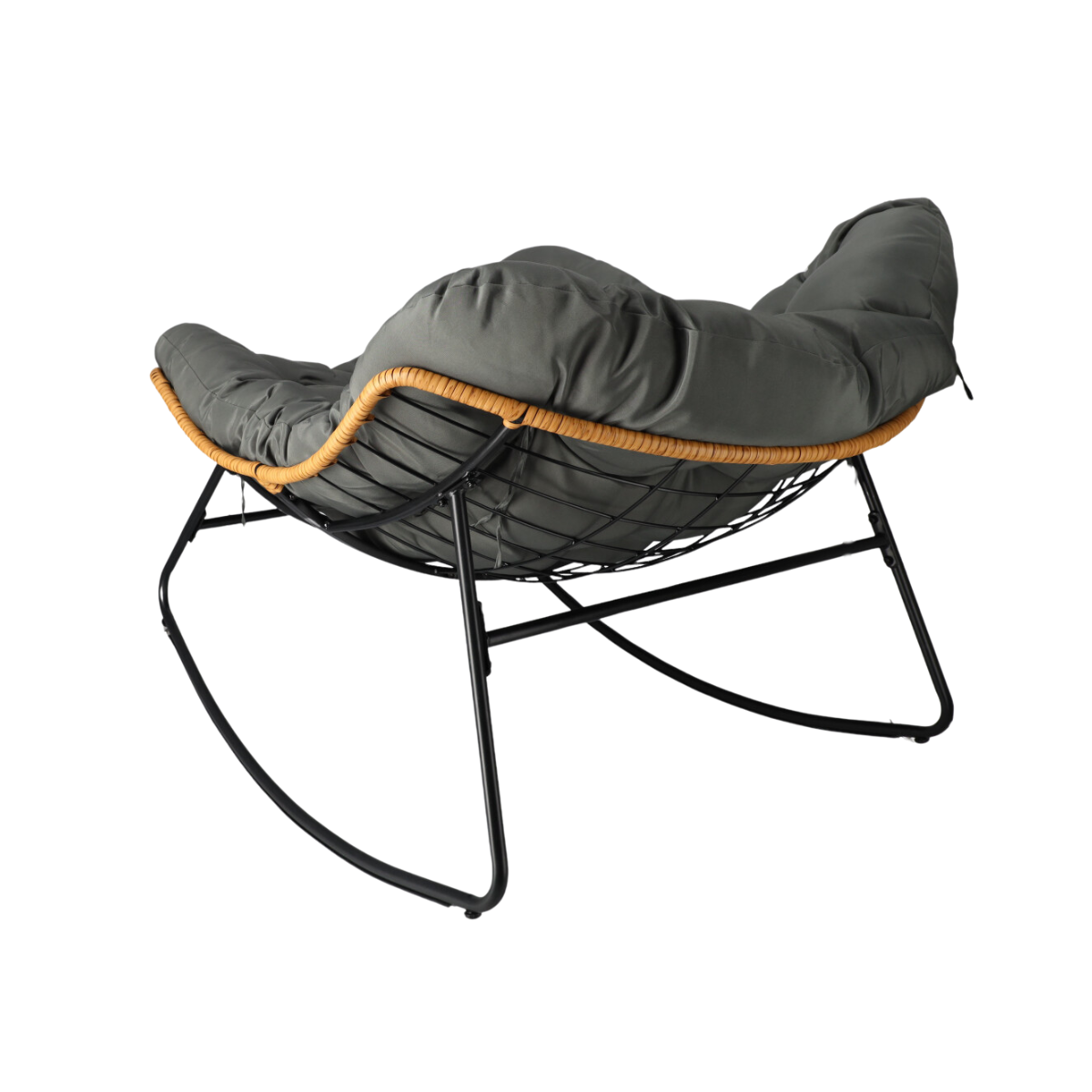 Bujany fotel kokon skandynawski XL Szary - obrazek 2