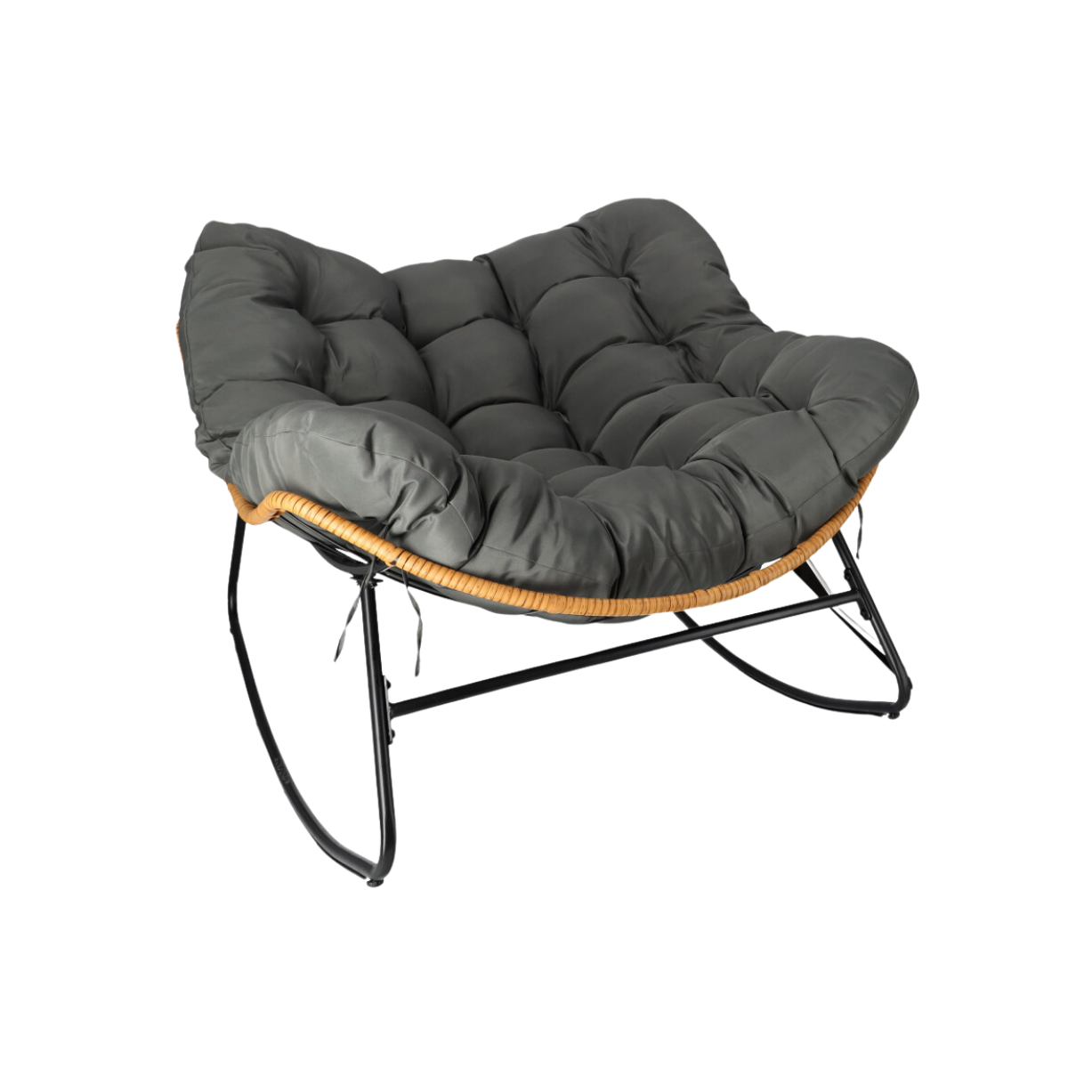 Bujany fotel kokon skandynawski XL Szary - obrazek 3