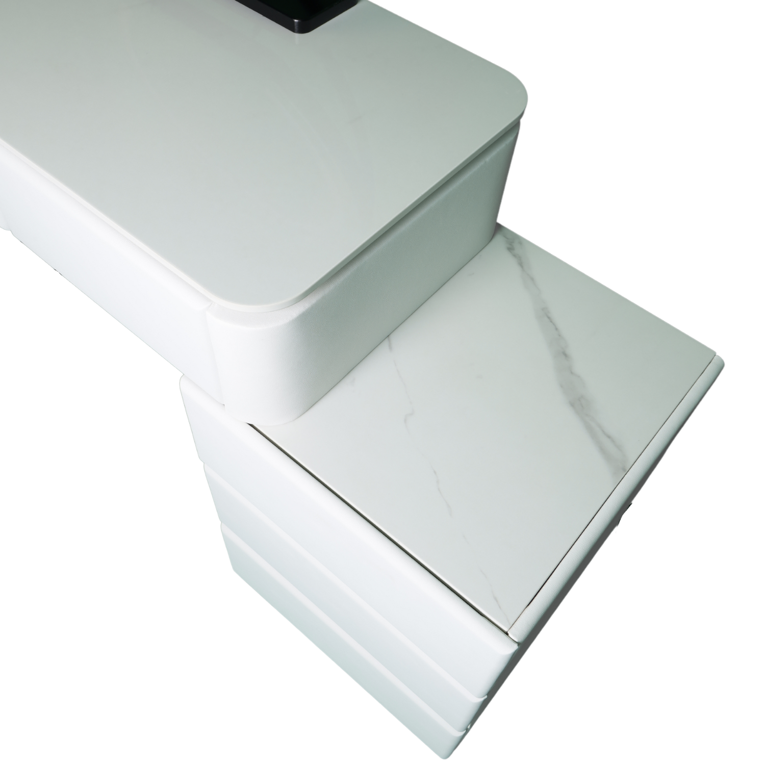 Toaletka kosmetyczna LED Marmurek/ Komplet mebli blat 80 cm Ana - kolor biały - obrazek 8