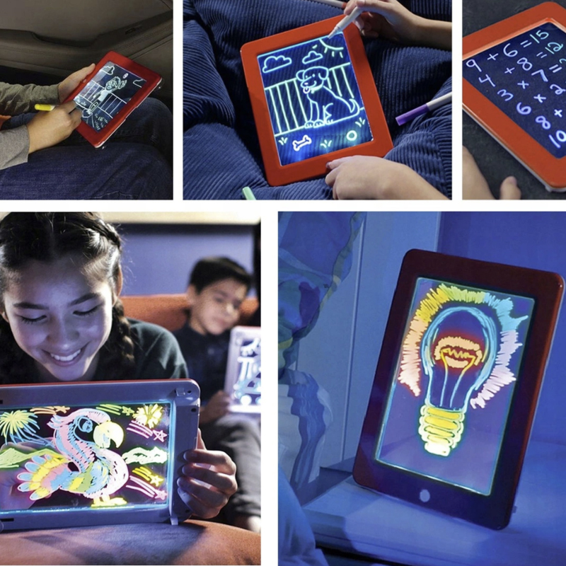 Magiczny tablet do rysowania 3D + pisaki - niebieski - obrazek 2