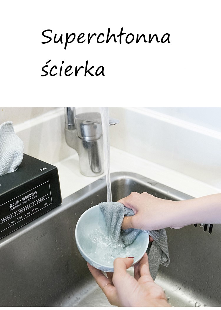 Uniwersalne ściereczki z mikrofibry do sprzątania 20 sztuk na sucho i mokro - obrazek 5