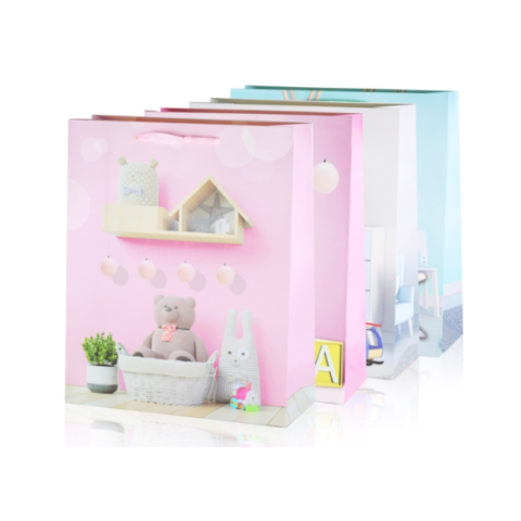 Kolorowa torebka prezentowa kids room - 4 wzory na upominek dla dziecka
