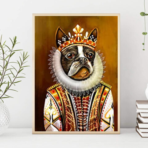 Diamond painting pies - haft diamentowy 5D, obraz do wyklejania 40x50 cm