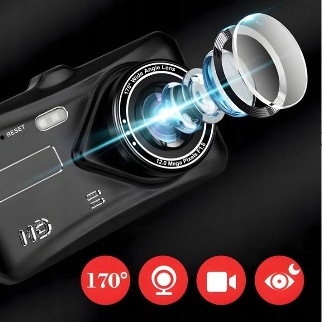 Kamera Samochodowa Wideorejestrator Jazdy HD Kamera Cofania WIFI - obrazek 14