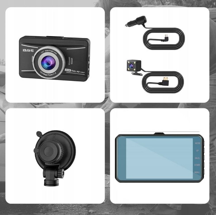 Kamera Samochodowa Wideorejestrator Jazdy HD Kamera Cofania WIFI - obrazek 6