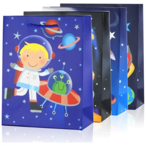 Torebka prezentowa z motywem kosmosu 24x18 cm - na drobne upominki
