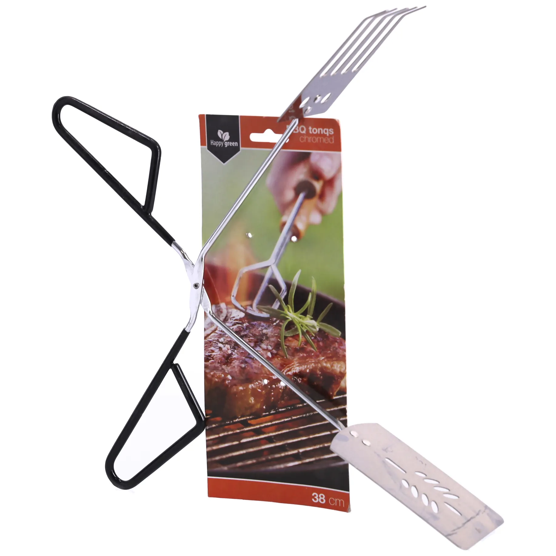 Chromowane szczypce BBQ 38cm - obrazek 4