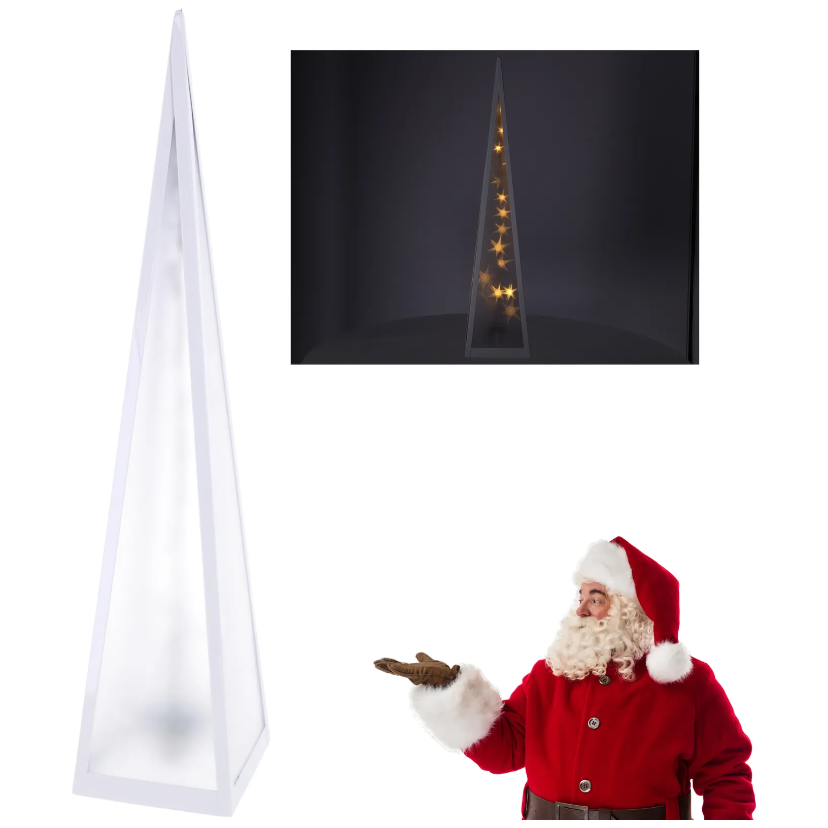 Świąteczna Choinka Lampa LED Gwiazdki obrotowe 60 cm - obrazek 4