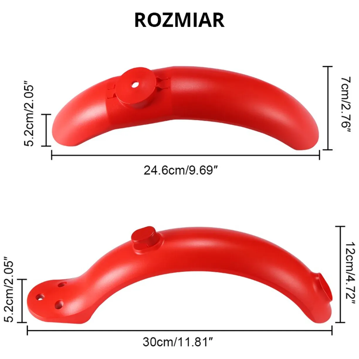 Zestaw błotników do hulajnogi Xiaomi M365 / PRO - czerwony - obrazek 2