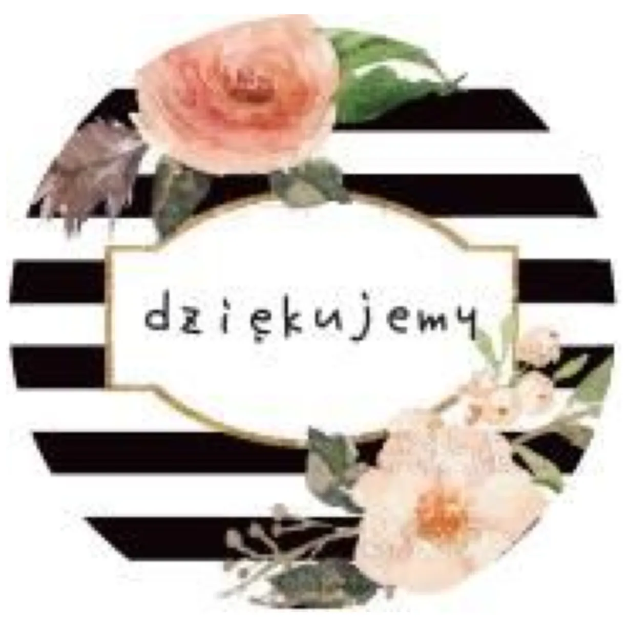 Ozdobne naklejki okrągłe Dziękujemy 500szt — różowe kwiaty - obrazek 9