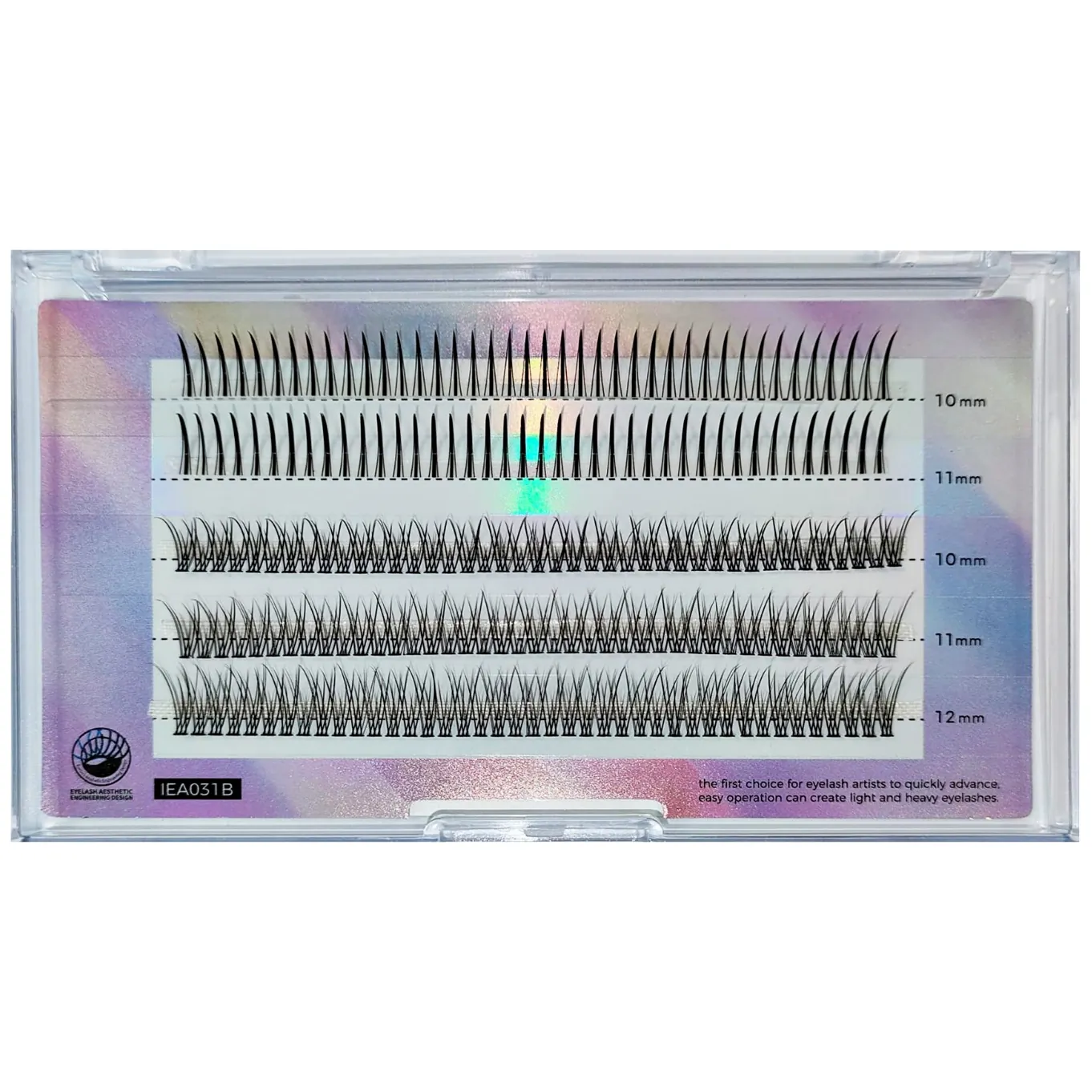Jedwabne kępki rzęs BLING, 10mm-12mm - obrazek 2