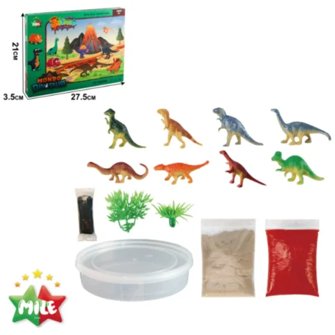 DIY Scena 3D Dinozaury - zestaw kreatywny z slime i 8 figurkami
