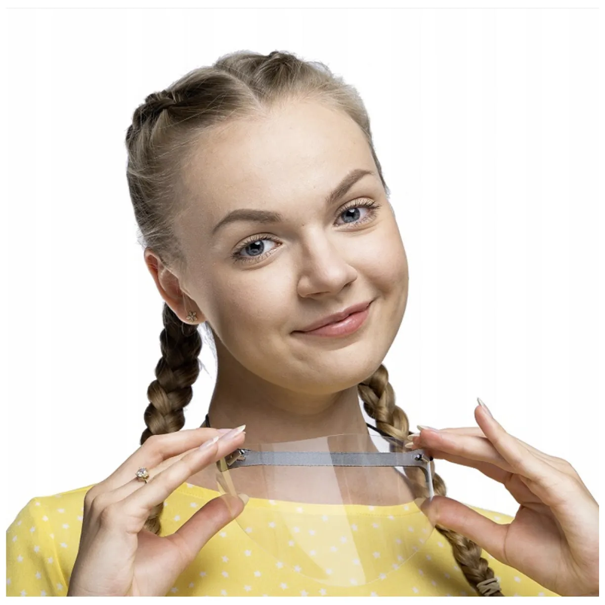 Mini przyłbica na nos i usta - szara - obrazek 3
