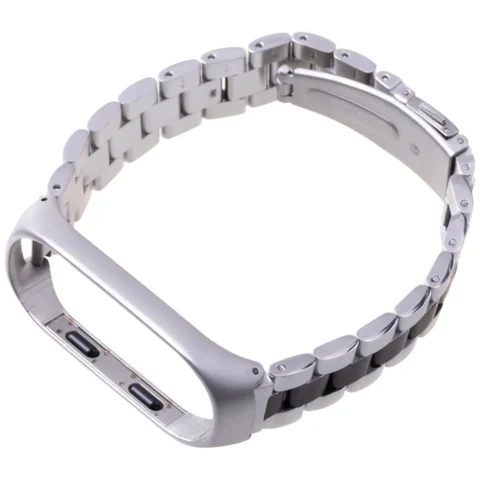 Pasek opaska Xiaomi Mi Band 3/ Xiaomi Mi Band 4 - srebrno czarna