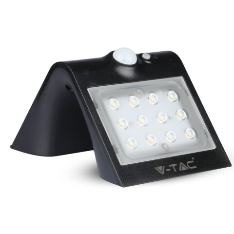 Trójkątna lampa solarna LED z czujnikiem ruchu, czarna, do ogrodu