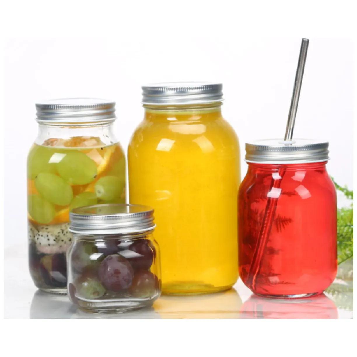 Słoik na świece ze srebrną nakrętką - 380 ml - obrazek 2