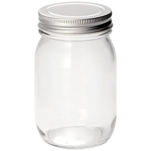 Słoik na świece ze srebrną nakrętką - 380 ml