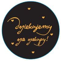 Okrągłe naklejki Dziękujemy za zakupy 500 sztuk - glamour do pakowania