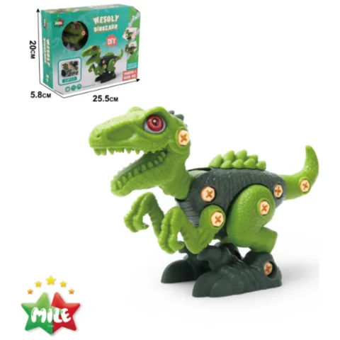 Wesoły Velociraptor do skręcania - zestaw konstrukcyjny DIY dla dzieci