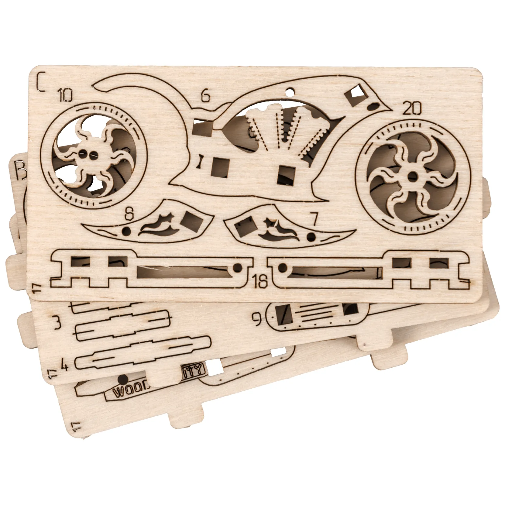 Drewniane Puzzle 3D – Motocykl Chopper - obrazek 3