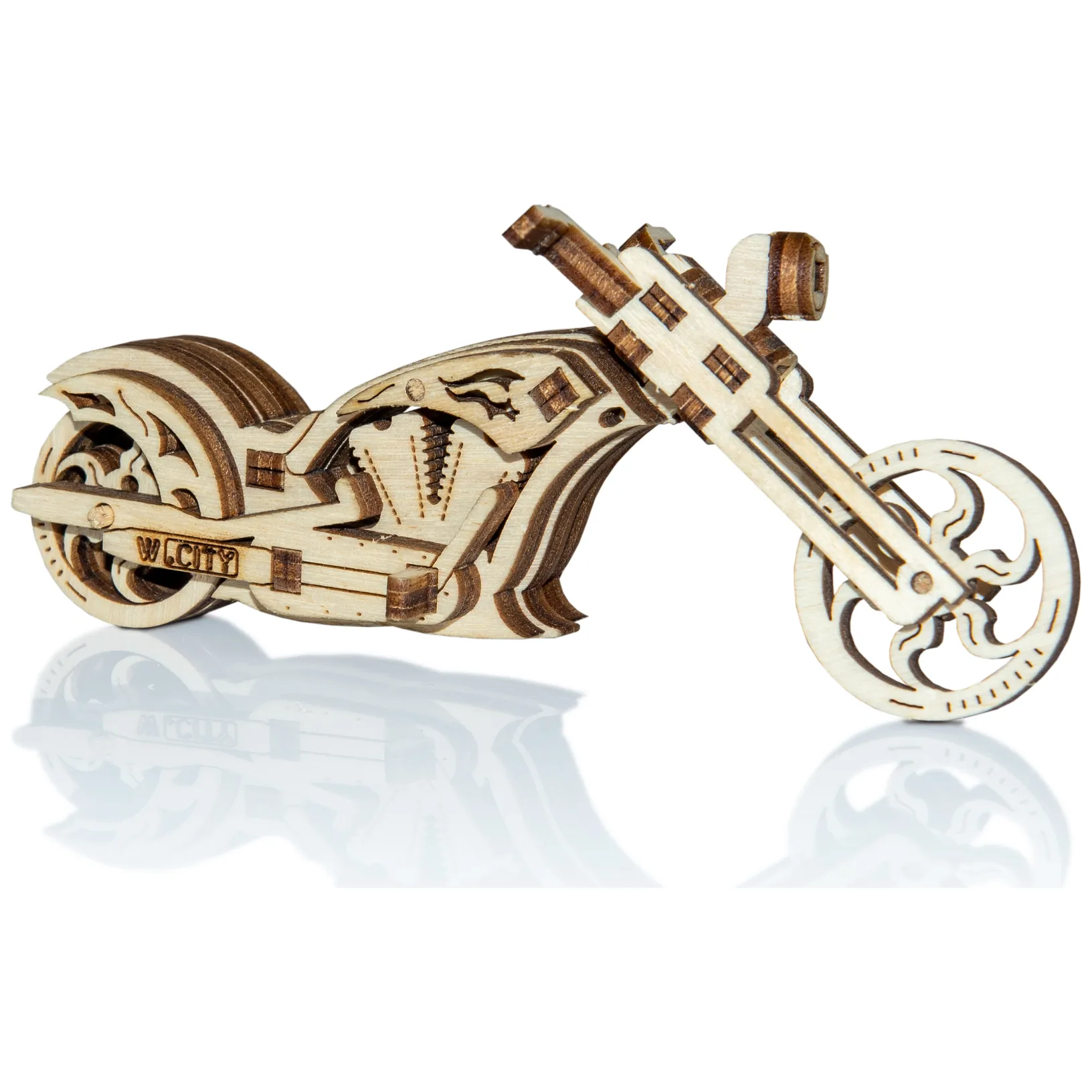 Drewniane Puzzle 3D – Motocykl Chopper - obrazek 5