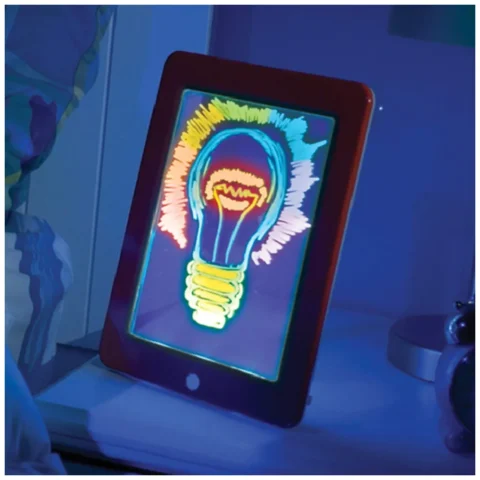 Magiczny tablet 3D do rysowania z pisakami i szablonami - niebieski