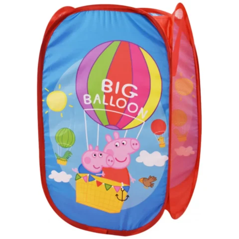 Licencjonowany kosz na zabawki Świnka Peppa czerwony składany poliestrowy 58 cm