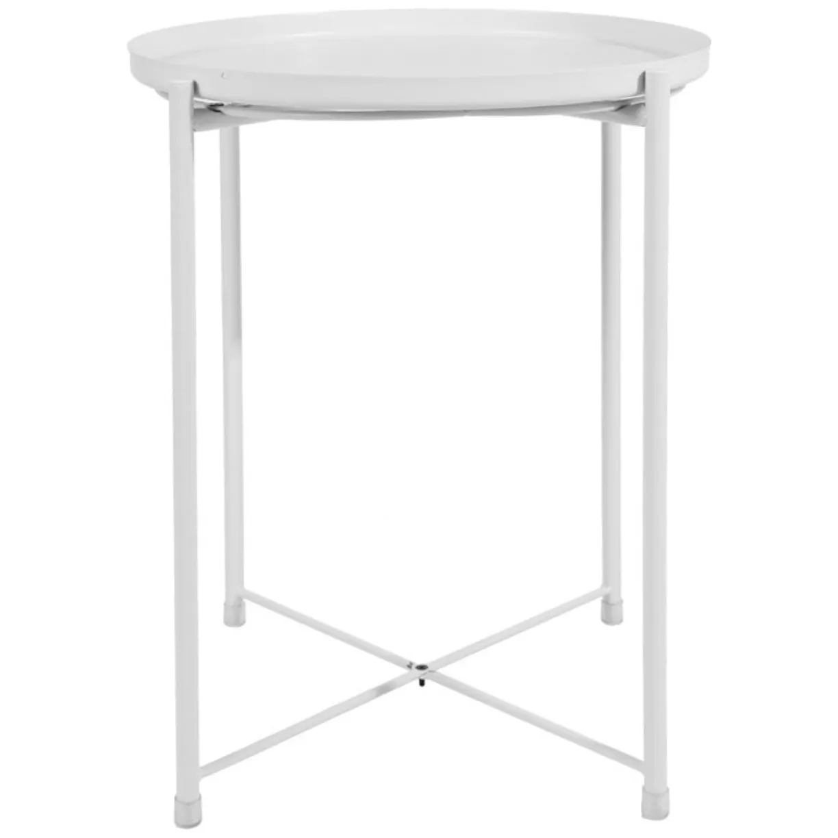 Stolik okrągły metalowy w stylu Loft - biały - obrazek 3