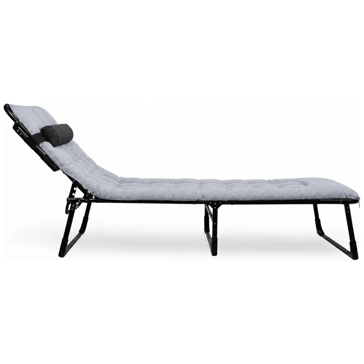 Składane łóżko turystyczne BIZNESOWE, polowe, kanadyjka PREMIUM 200x68 cm- kolor czarno-szary - obrazek 7