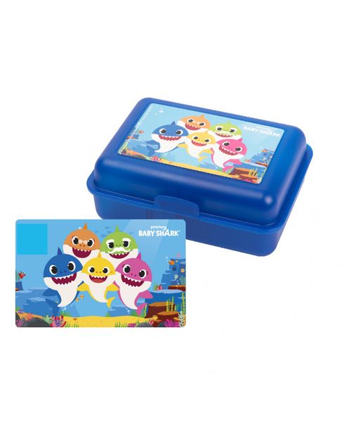 Śniadaniówka Baby Shark niebieska z przegródkami - lunch box dla dzieci - obrazek 3