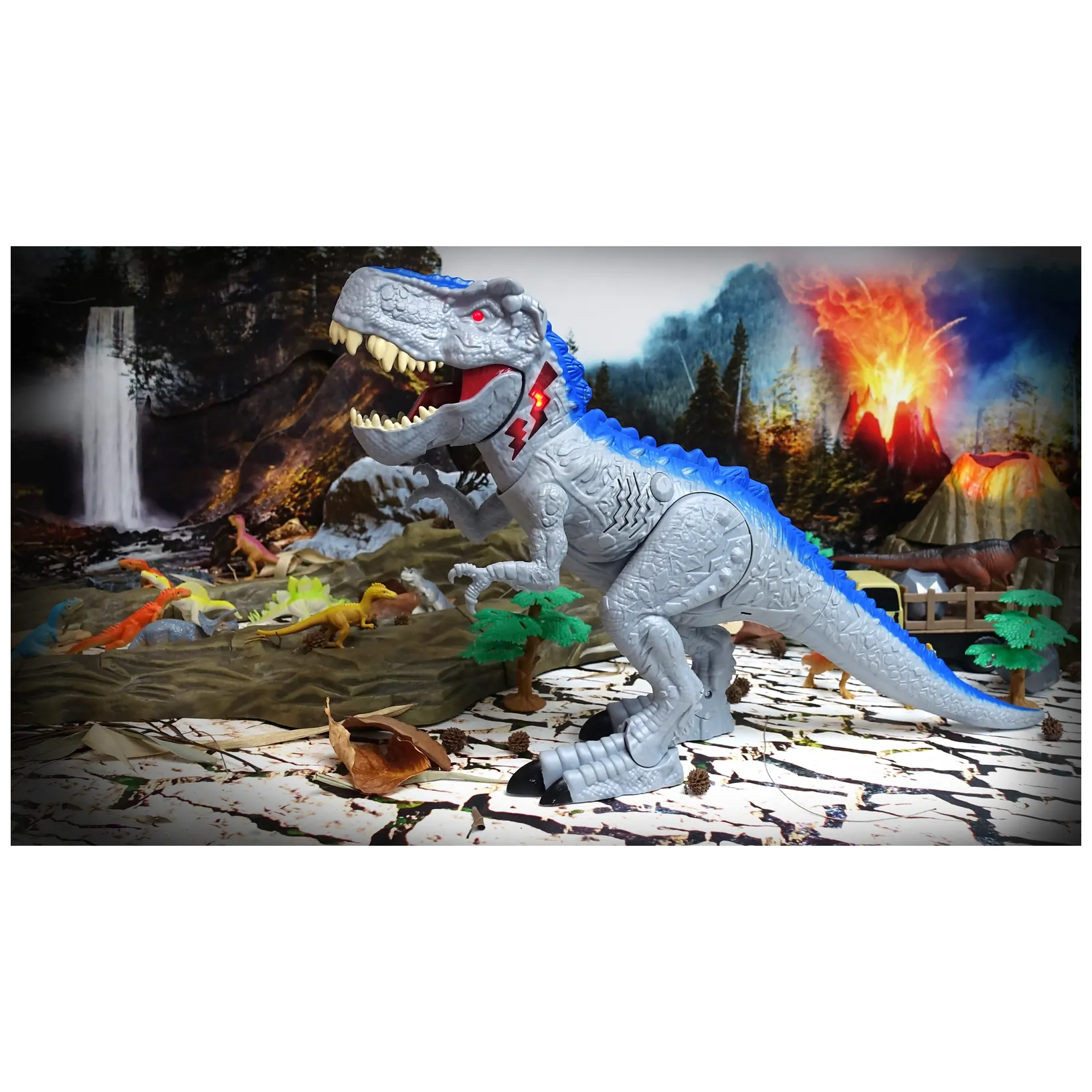 Potężny Dinozaur w kolorze Szaro Niebieskim Dragon-i Toys - obrazek 4