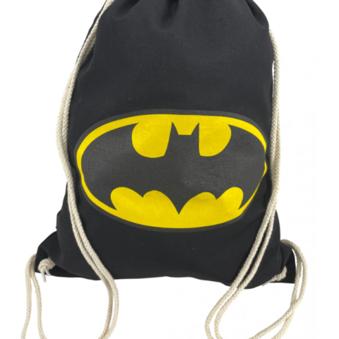 Plecak bawełniany Batman czarny worek szkolny dla fana superbohatera