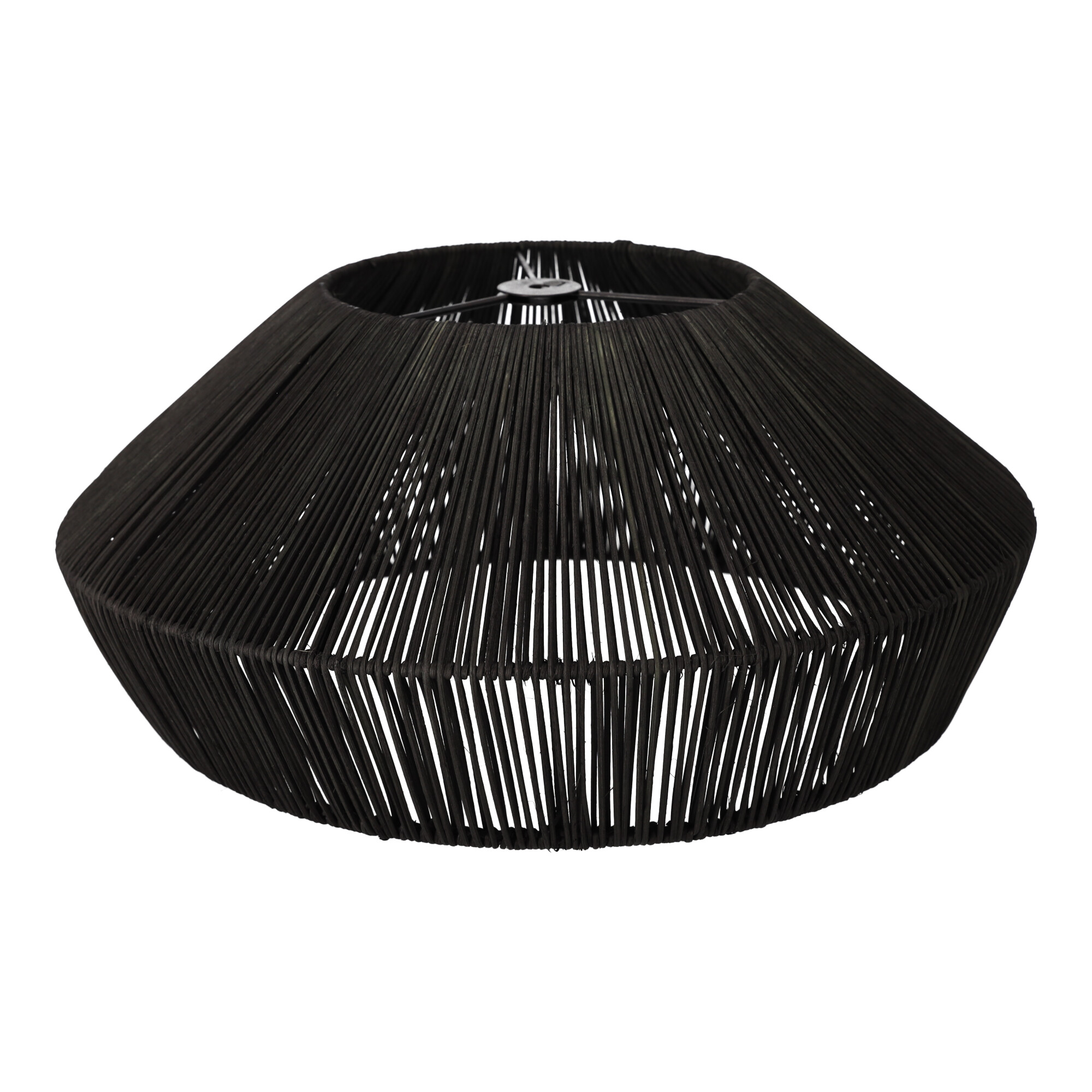 Wisząca lampa rattanowa czarna 50 cm - naturalna, okrągła, do salonu - obrazek 4