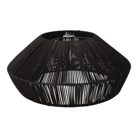 Wisząca lampa rattanowa czarna 50 cm - naturalna, okrągła, do salonu