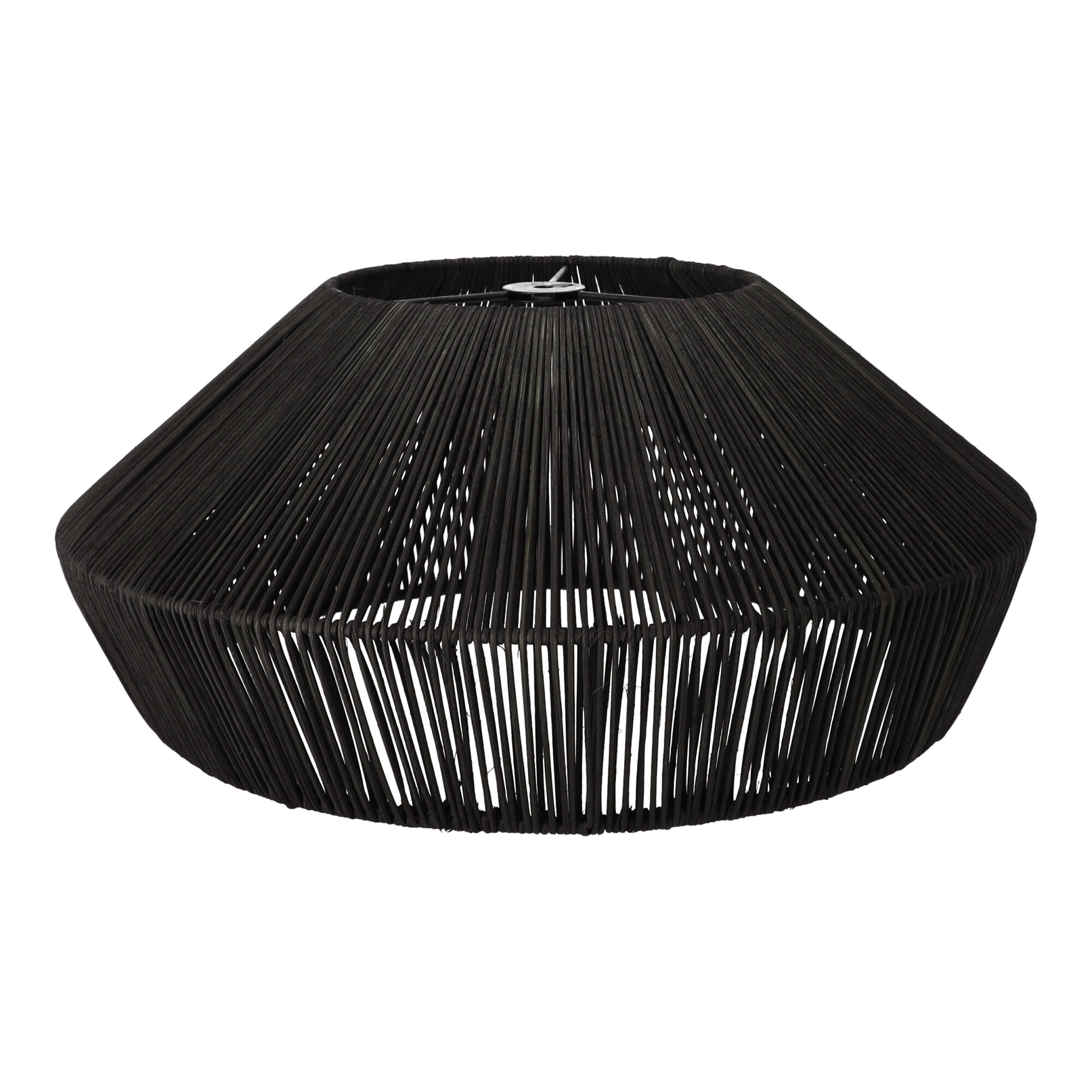 Wisząca lampa rattanowa czarna 50 cm - naturalna, okrągła, do salonu - obrazek 8