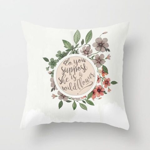 Lniana poszewka dekoracyjna 45x45 w wielokolorowe kwiaty glamour boho